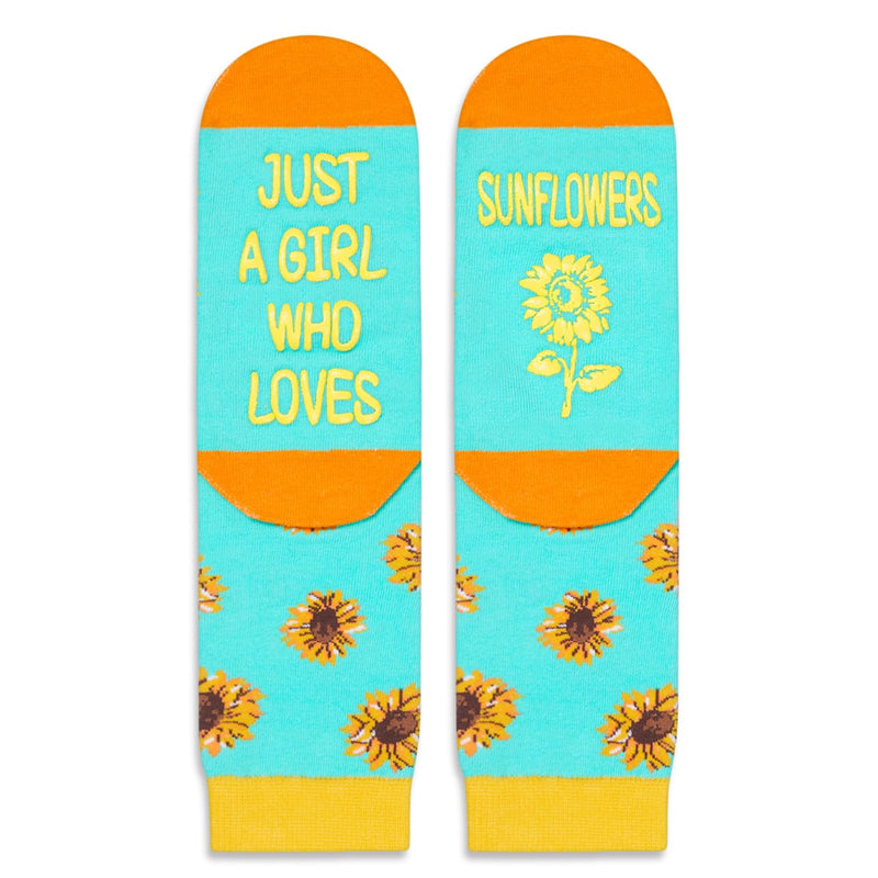 HAPPYPOP Sunflower Gifts for Girls Kids - Sunflower Socks, Sunshine Socks, Funny Plant Gifts, Garden Socks for Teen Girls 10-12 Years