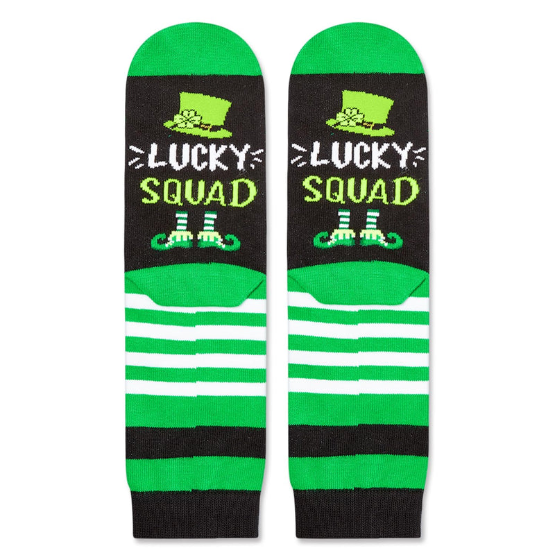 HAPPYPOP St. Patrick's Day Socks for Boy Girls - Irish Gifts, Shamrock Socks, Lucke Squad Green Socks, St Patricks Day Gifts 7-9 Year Old With Greeting Card