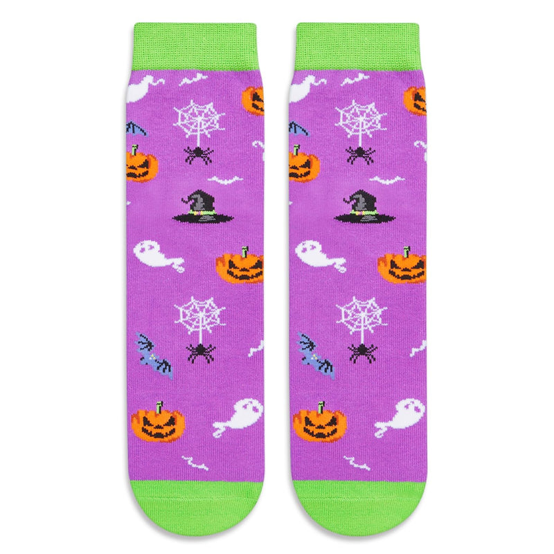 Halloween Gifts Halloween Socks for Kids - Halloween Socks Pumpkin Spooky Socks 7-9 Years, Trick Or Treat