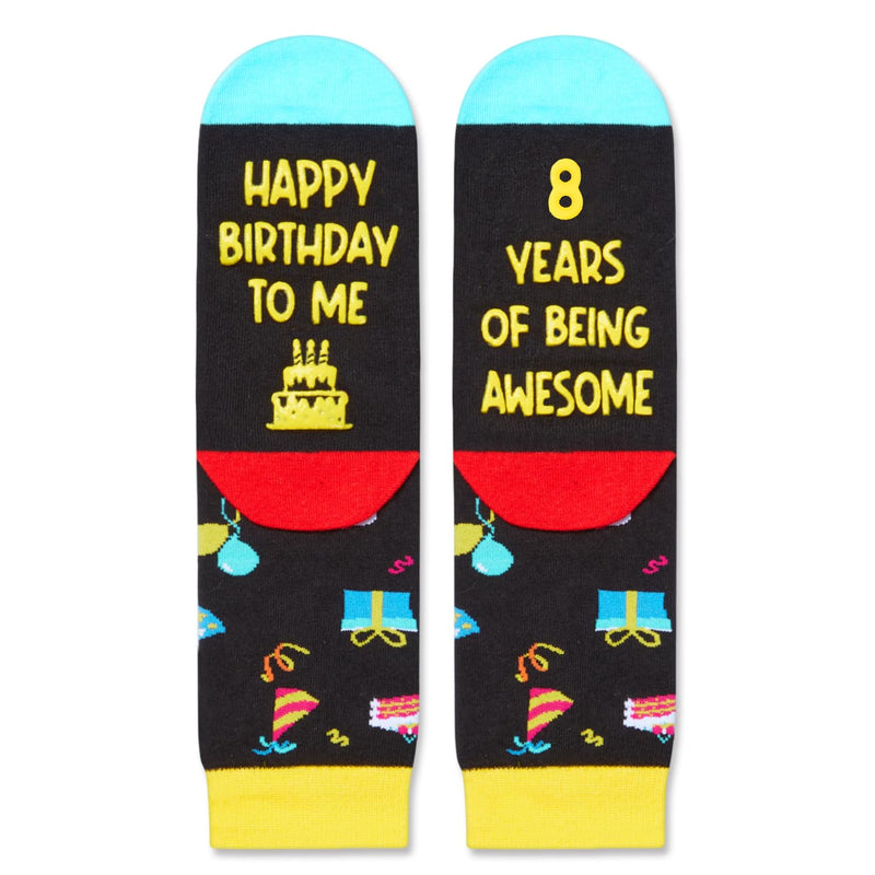 8th Birthday Gift Ideas Socks - Presents for 8 Year Old Girls Boys, Eight Year Old Gifts, Socks for Kids Age 8