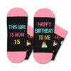 15th Birthday Gifts Socks Ideas - 15 Year Old Birthday Gifts for Teen Girls, Quinceanera Gifts for 15 Year Olds