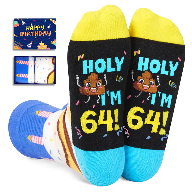 64 Year Old Birthday Gifts for Middle Aged Men Women, Best Gifts for 64 Year Old Man Woman, 64th Birthday Gifts for Him Her, 64th Birthday Socks