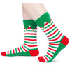 HAPPYPOP Secret Santa Socks for Women Men - Christmas Little Elf Socks, Xmas Stocking Stuffers for Adults With Greeting Card