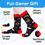 Gamer Gifts Teen Boys Men - Novelty Gamer Socks For Men Women, Gaming Gamer Socks Video Game Socks with Greeting Card and Keychain