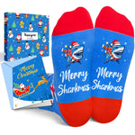 Christmas Gifts Stocking Socks for 10-12 Years Boys Girls - Shark Ocean Animal Socks Greeting Card for Kids