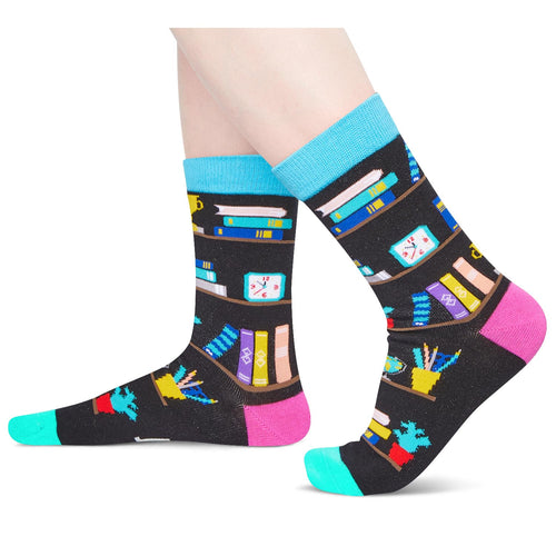 Book Lover Gifts for Women - Funny Book Socks for Men, Reading Gifts for Readers Booklovers Stocking Stuffers for Teen Girl Boy Student