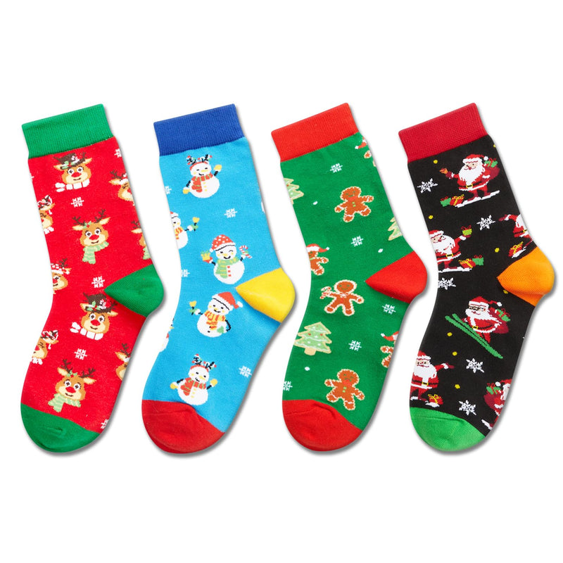 Christmas Gifts Stocking Socks for Kids - Santa Reindeer Gifts for Boy Girl with Greeting Card 4-6 Years