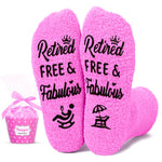 HAPPYPOP Retirement Gifts Ideas Socks for Women - Retired Socks Fuzzy Socks, Retirement Gifts for Women Retired Queen Gifts