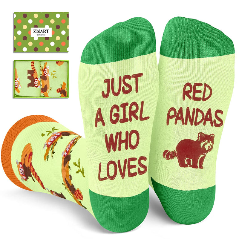 Funny Red Panda Socks for Women - Racoon Socks for Girls, Red Panda Socks Panda Racoon Socks Novelty Socks for Teenager Girls