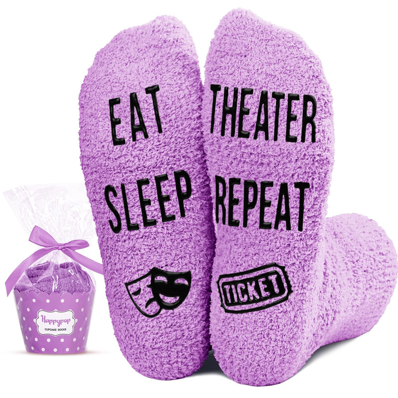 Theater Gifts For Theater Lovers Women, Drama Gifts For Actors, Broadway Musical Gifts, Theater Socks Purple