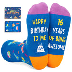 16th Birthday Gift Ideas Socks - 16th Birthday Socks for 16 Year Old Boys Girls, Gift Ideas for 16 Year Old Teens