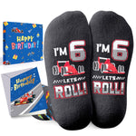 HAPPYPOP 6 Year Old Birthday Gifts Socks Ideas - Six Year Old Gifts in Birthday Greeting Card, Gifts for Child Boys Girls Age 6 with Birthday Box