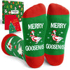 Christmas Gifts Stocking Socks For Men Women - Secret Santa Socks Xmas Stocking Stuffers For Goose Lovers Christmas Geese Gifts