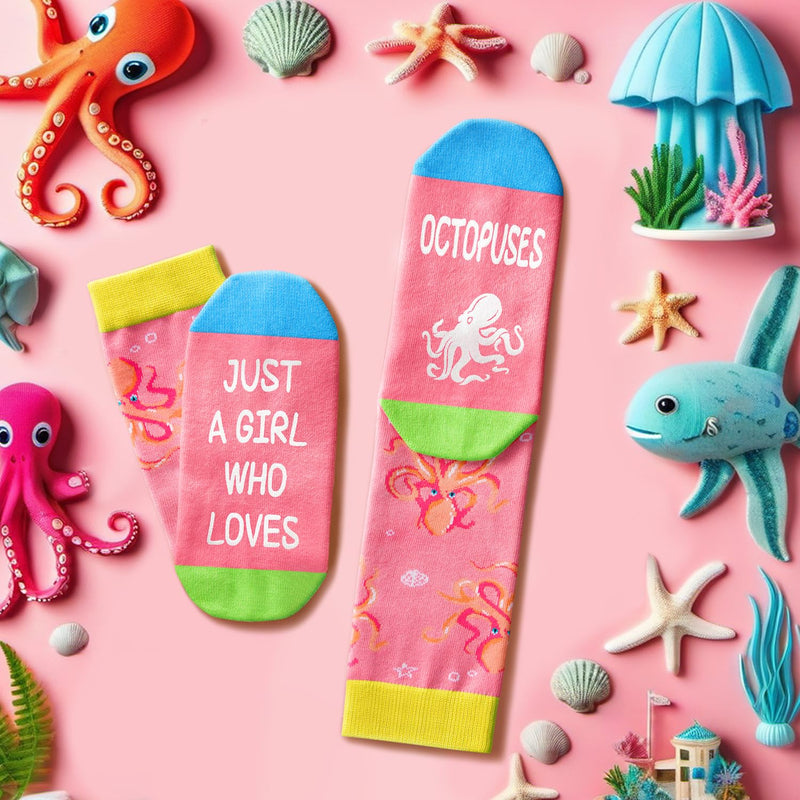 Octopus Gifts for Girls Women - Crazy Octopus Socks Ocean Gifts, Marine Animal Socks for Teens