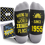 HAPPYPOP 69th Birthday Gifts for Men - 1955 Birthday Gifts for Men Male 69th Birthday Gift Ideas Birthday Gifts For 69 Year Old Man, Fuzzy 69th Birthday Socks