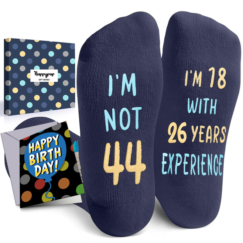 44th Years Old Birthday Gifts for Men - Socks for 44 Year Olds, Gift Ideas for 44 Year Old Man Woman, 44th Birthday Socks