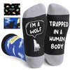 Funny Wolf Gifts for Men - Wolf Socks for Women, Funny Socks Crazy Gifts for Male Female, Novelty Wolf Socks for Teens