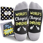 HAPPYPOP Employee Gifts Idea Socks For Men - Employee Appreciation Gifts for Men Women, Office Socks With Greeting Card