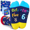 6th Birthday Gifts Years Old - Gift Ideas for Girls Boys Age 6, Presents for 6 Year Olds, Kid Socks Age 6, Happy Birthday Gift Box with Greeting Card