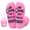 February Birthday Gifts Birthday Socks - Birthday Presents for Women Queen Gifts Queen Socks, Socks for Her Female