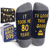 80th Birthday Gifts for Men - Socks for 80 Year Olds, Gift Ideas for 80 Year Old Man Woman, 80th Birthday Socks