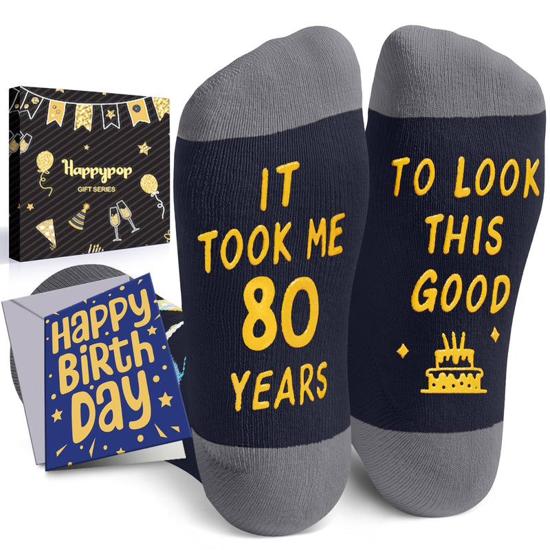 80th Birthday Gifts for Men - Socks for 80 Year Olds, Gift Ideas for 80 Year Old Man Woman, 80th Birthday Socks