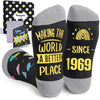 55th Birthday Socks Gifts Ideas - 1969 Birthday Gifts for Older Men Senior Citizen, Best Gifts for 55 Year Old Elderly Parents