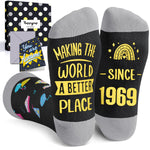 55th Birthday Socks Gifts Ideas - 1969 Birthday Gifts for Older Men Senior Citizen, Best Gifts for 55 Year Old Elderly Parents