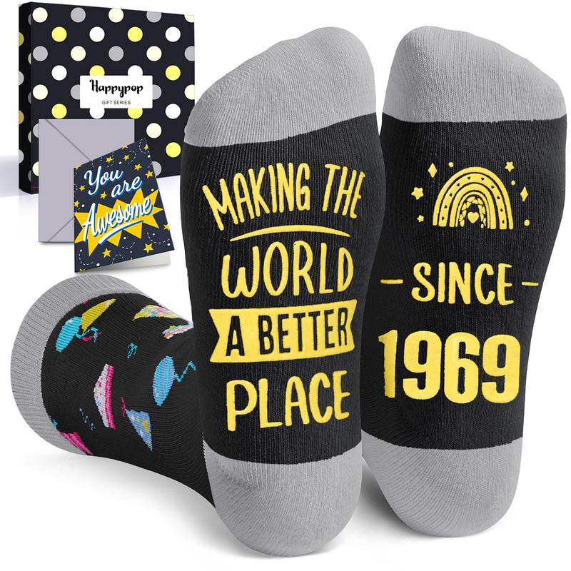 55th Birthday Socks Gifts Ideas - 1969 Birthday Gifts for Older Men Senior Citizen, Best Gifts for 55 Year Old Elderly Parents