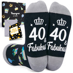 40th Birthday Gifts for Men - Socks for 40 Year Olds, 40th Birthday Socks, Gifts for 40 Year Old Middle Aged Man Woman, Birthday Gift Box with Greeting Card