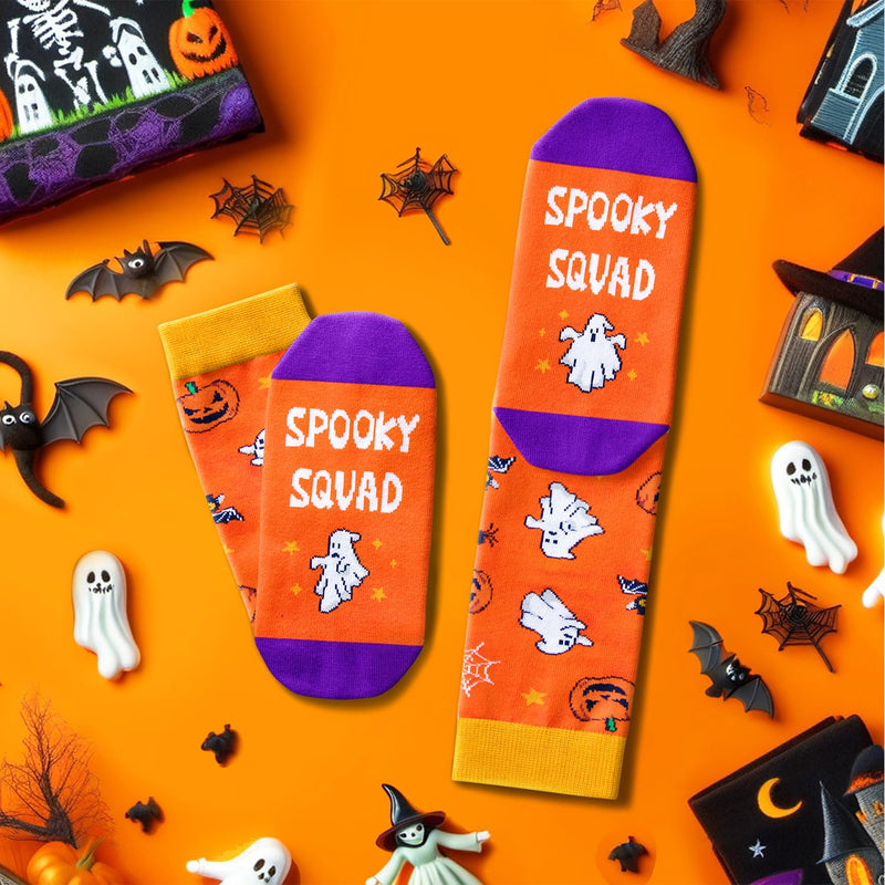 Funny Halloween Gifts for Women Men Teens, Witchy Horror Gifts for Boys Girls, Halloween Witch Spooky Socks