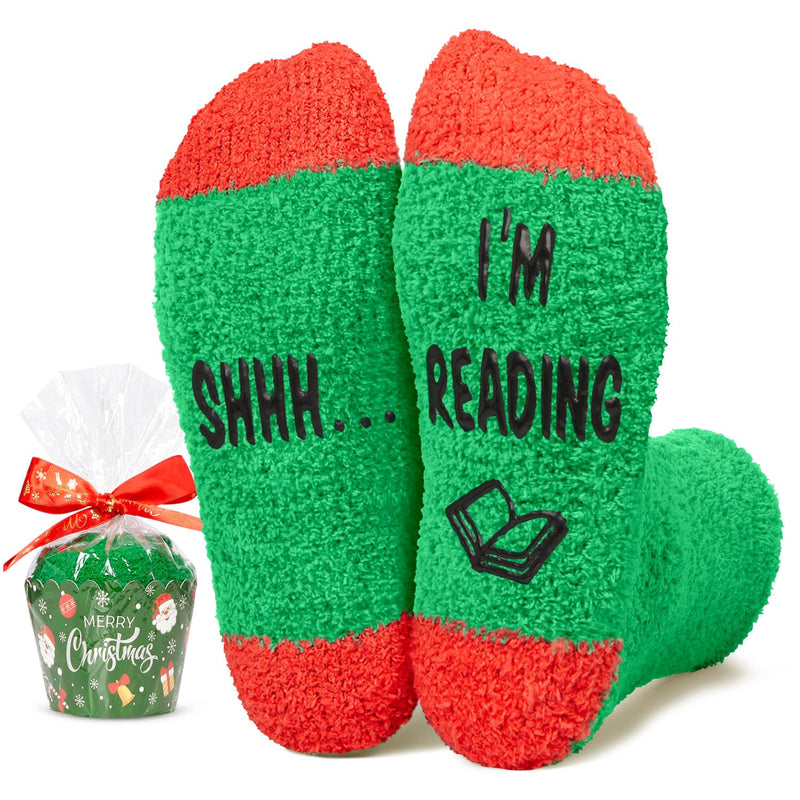 Christmas Book Lover Gifts for Women - Funny Book Socks for Men, Reading Gifts for Readers Booklovers Stocking Stuffers for Teen Girl Boy