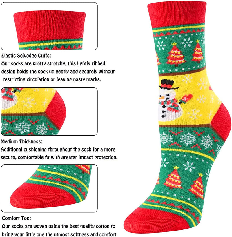 Christmas Gifts Stocking Socks for 2-3 Years Old Kids - Xmas Socks 4 Pack, Stocking Stuffers for Teen Boy Girl