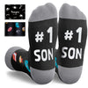 HAPPYPOP Funny Gifts For Son - Mother Son Gifts Father Son Gifts, Dad Son Gifts Mom Son Gifts, Bonus Son Gifts, Funny Men Socks