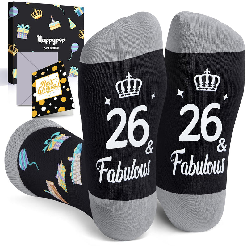 26th Birthday Gifts Socks Ideas - Gifts for 26 Year Old Woman Man Best Gifts for 26 Year Old Male Female, Gifts Greeting Card