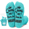 HAPPYPOP January Queen Birth Month Socks - January Birthday Gifts, Socks for Her Female In Green