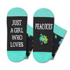 Funny Socks for Women - Peacock Gifts for Peacock Lovers, Peacock Socks for Female Teen Girls