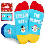 Christmas Gifts Stocking Socks for Girl Boy- Snowman Socks Xmas Stocking Stuffers for Kids 10-12 Years