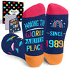 35th Birthday Gifts Ideas Socks - Gifts for Guys in Their 35s, 1989 Birthday Gifts, 35th Birthday Socks, 35 Year Old Gifts for Men Women