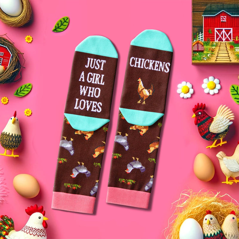 Funny Chicken Lover Gifts Crazy Chicken Lady Chicken Mom Gifts, Novelty Chicken Socks Women