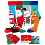 Christmas Gifts Stocking Socks for Kids - Secret Santa Socks Xmas Stocking Stuffers for Little Boy Girl, 4 Pack of Christmas Socks