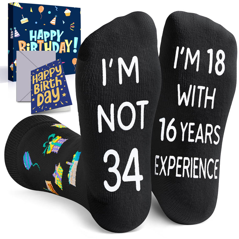 34th Years Old Birthday Gifts for Men - Socks for 34 Year Olds, 34th Birthday Socks, Gift Ideas for 34 Year Old Man Woman