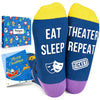 Funny Theatre Gifts for Theater Lover - Theater Gifts Women Men, Drama Gifts for Actors, Musical Gifts, Theater Socks Blue