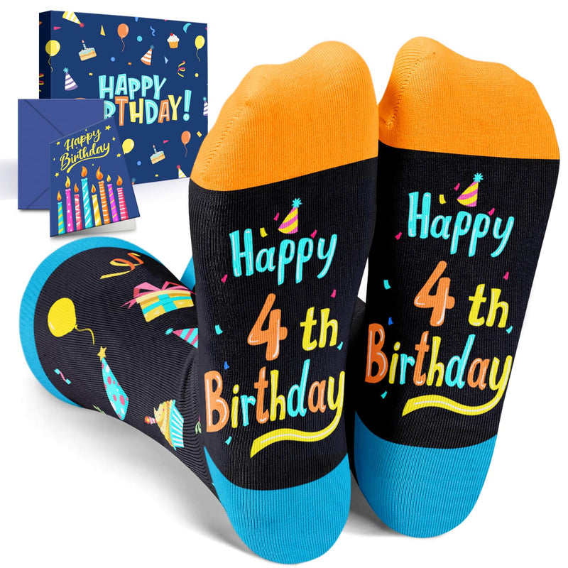 4th Birthday Gifts Socks Ideas - Four Year Old Gifts for Kids, Presents for 4 Year Olds, Gifts for Boys Girls Age 4, Toddler Socks 4t