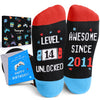 HAPPYPOP 14th Birthday Gifts Ideas for Boys - Socks for Teenager Boy Girl Age 14, Awesome Since 2011 Birthday Presents for 14 Year Olds Teens