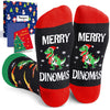 Christmas Gifts Stocking Socks for Male Female - Christmas Socks Dinosaur Socks for Teens