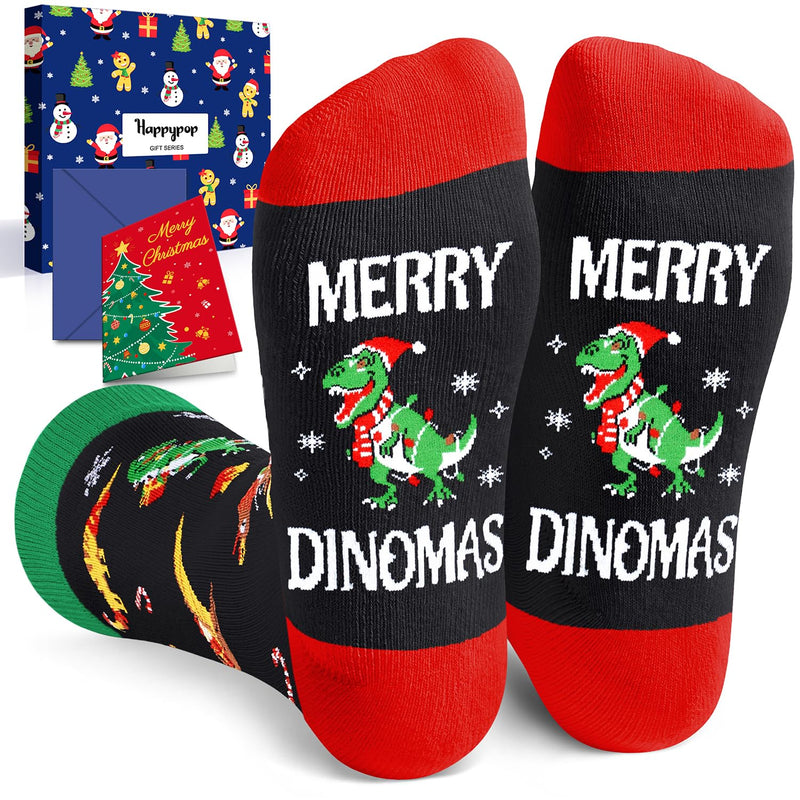 Christmas Gifts Stocking Socks for Male Female - Christmas Socks Dinosaur Socks for Teens