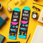 Book Lover Gifts for Women - Funny Book Socks for Men, Reading Gifts for Readers Booklovers Stocking Stuffers for Teen Girl Boy Student