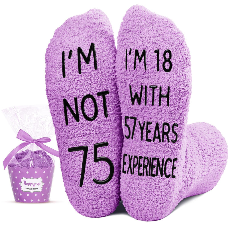 75th Birthday Gift Ideas for Women - Socks for 75 Year Old Lady, Best Gifts for Older Women over 70