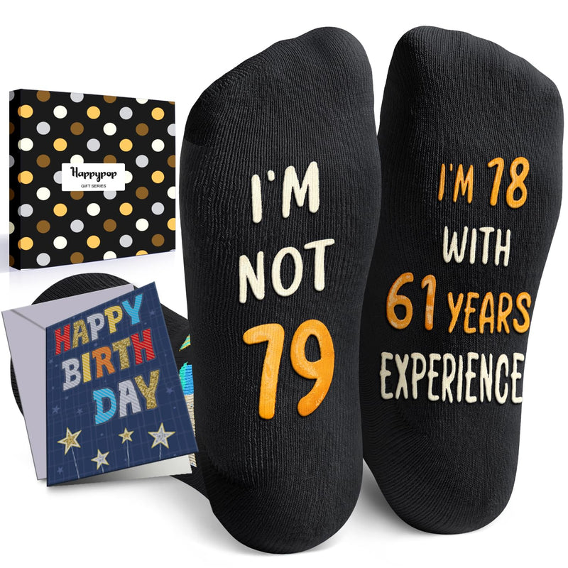 79th Years Old Birthday Gifts for Men - Socks for 79 Year Olds, Gift Ideas for 79 Year Old Man Woman, 79th Birthday Socks With Greeting Card